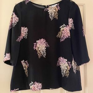 DKNYC Black Floral Top - Size XS